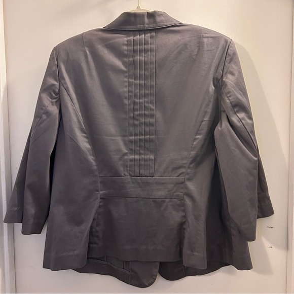 Lane Bryant Gray Cotton Blend Blazer Jacket Size 18 Women's Workwear Career - Picture 2 of 6